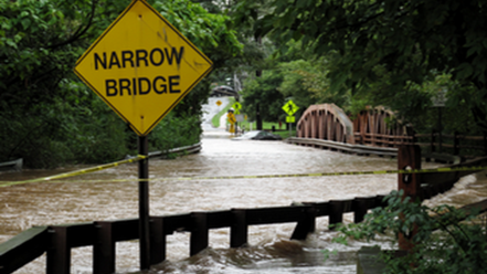 Flooded bridge